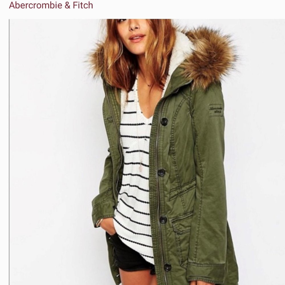 Abercrombie  & Fitch SHERPA & Faux Fur Parka  NWT!